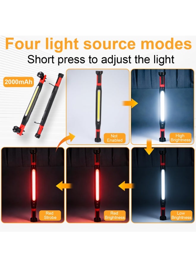 Magnetic Rechargeable LED Work Light Bar, Under Hood Mechanic Light for Car Repair, Garage, Shop & Detailing, Portable Cordless Trouble Light with Strong Magnet & Hanging Hook (1 Pack) - Image 3